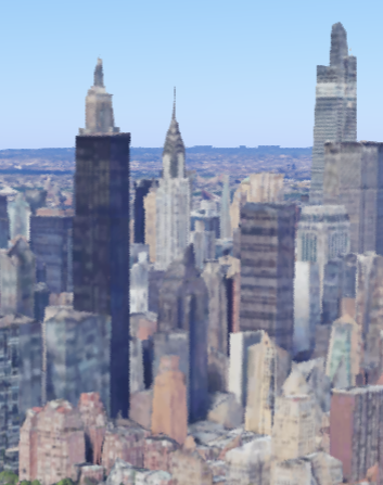 New York skyscrapers rendered by Google Maps' globe (3D) view